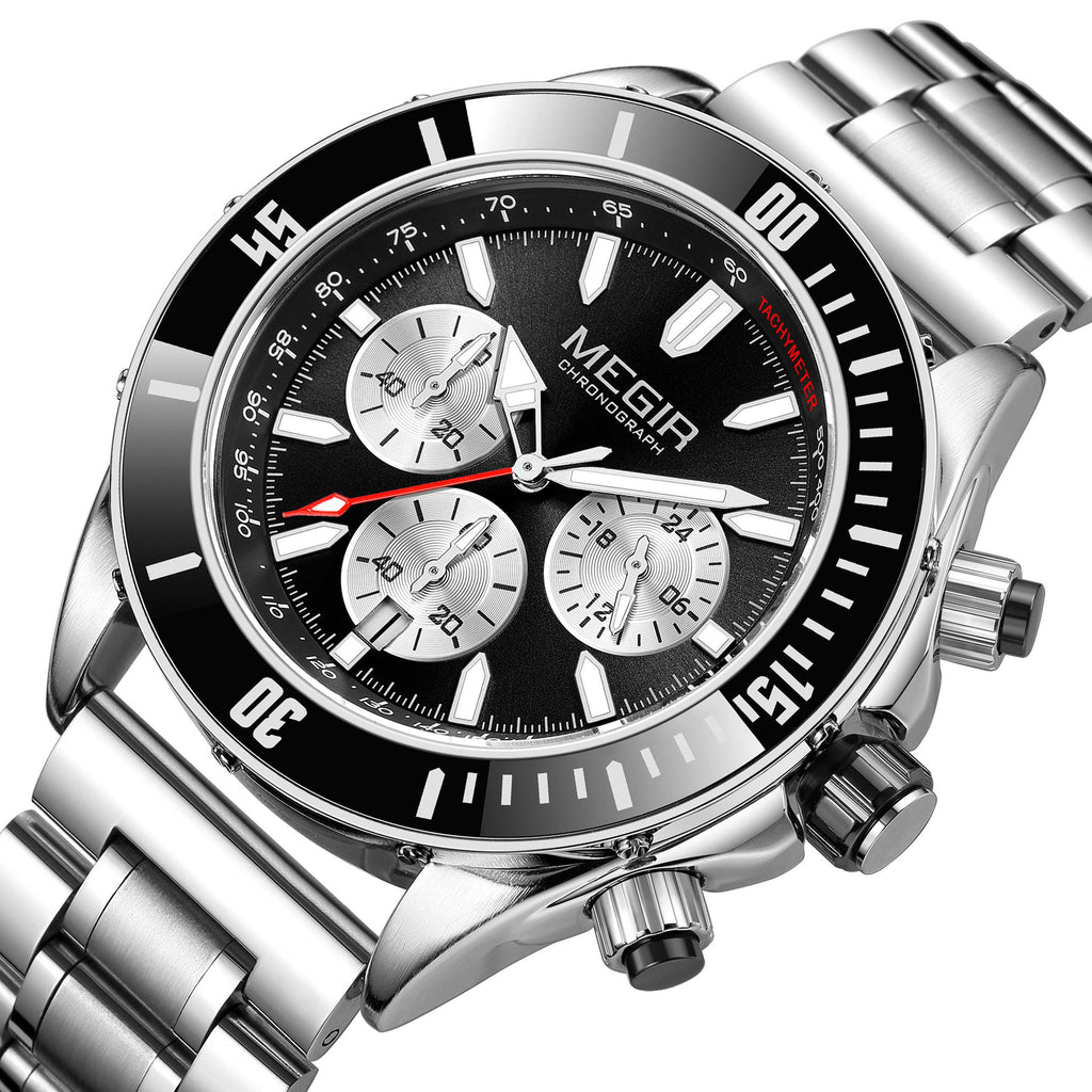 MEGIR Men Watch with Chronograph Fashion Quartz Military Waterproof Calendar Business Casual Wristwatches Clock Montre Homme 2226-13