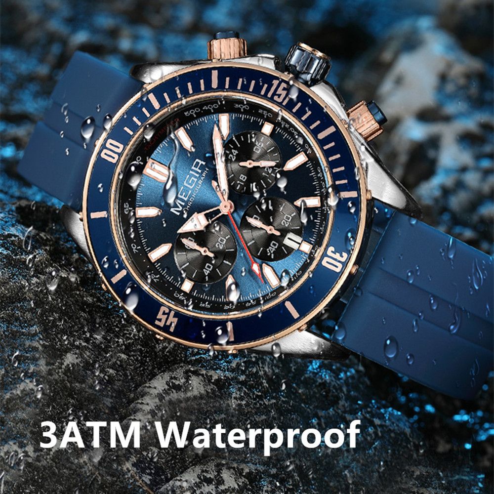 MEGIR Men Watch with Chronograph Fashion Quartz Military Waterproof Calendar Business Casual Wristwatches Clock Montre Homme 2226-8