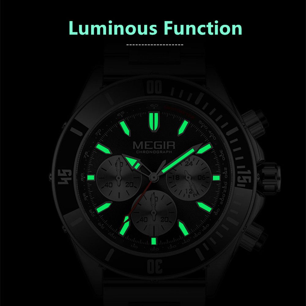 MEGIR Men Watch with Chronograph Fashion Quartz Military Waterproof Calendar Business Casual Wristwatches Clock Montre Homme 2226-9